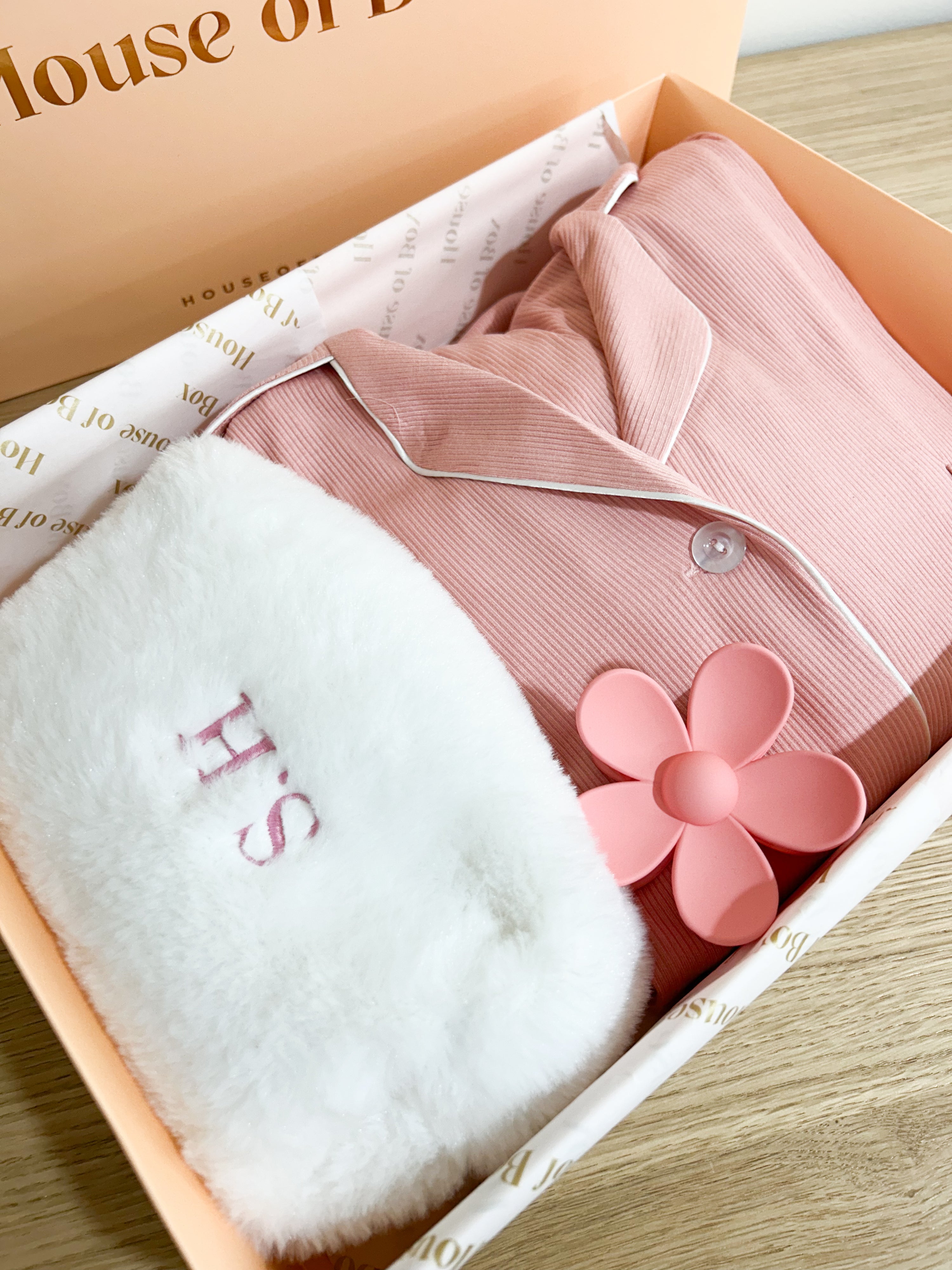 Coffret pyjama clean girl brodé pink