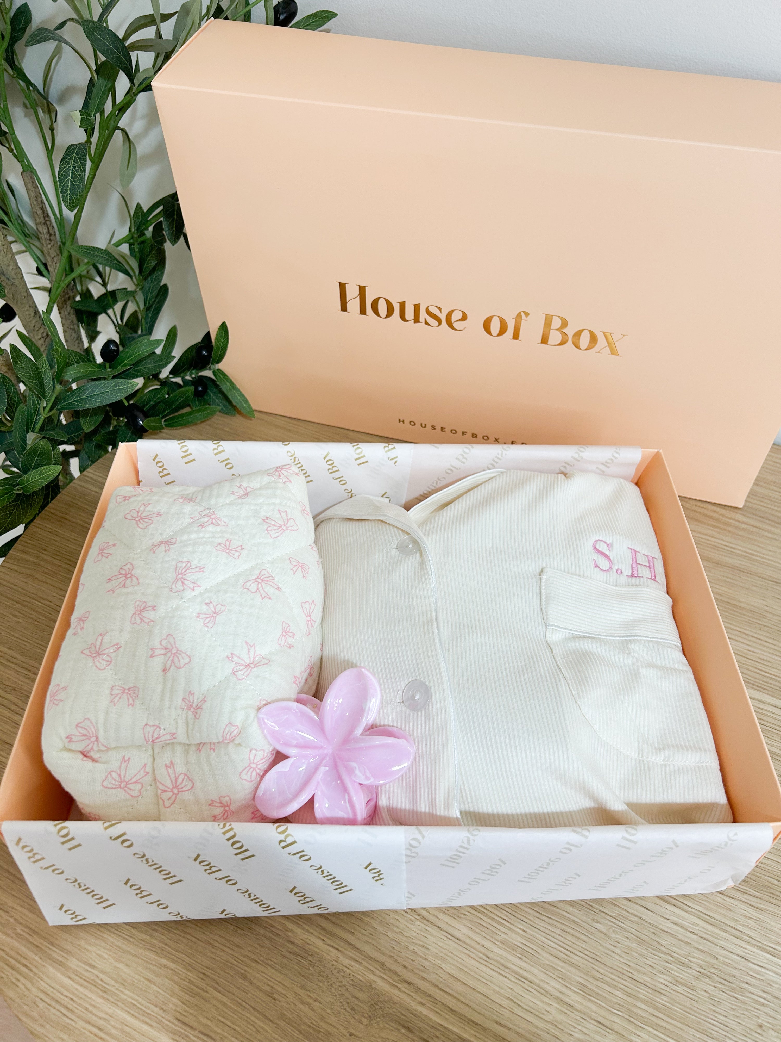 (Coffret pyjama clean girl brodé white