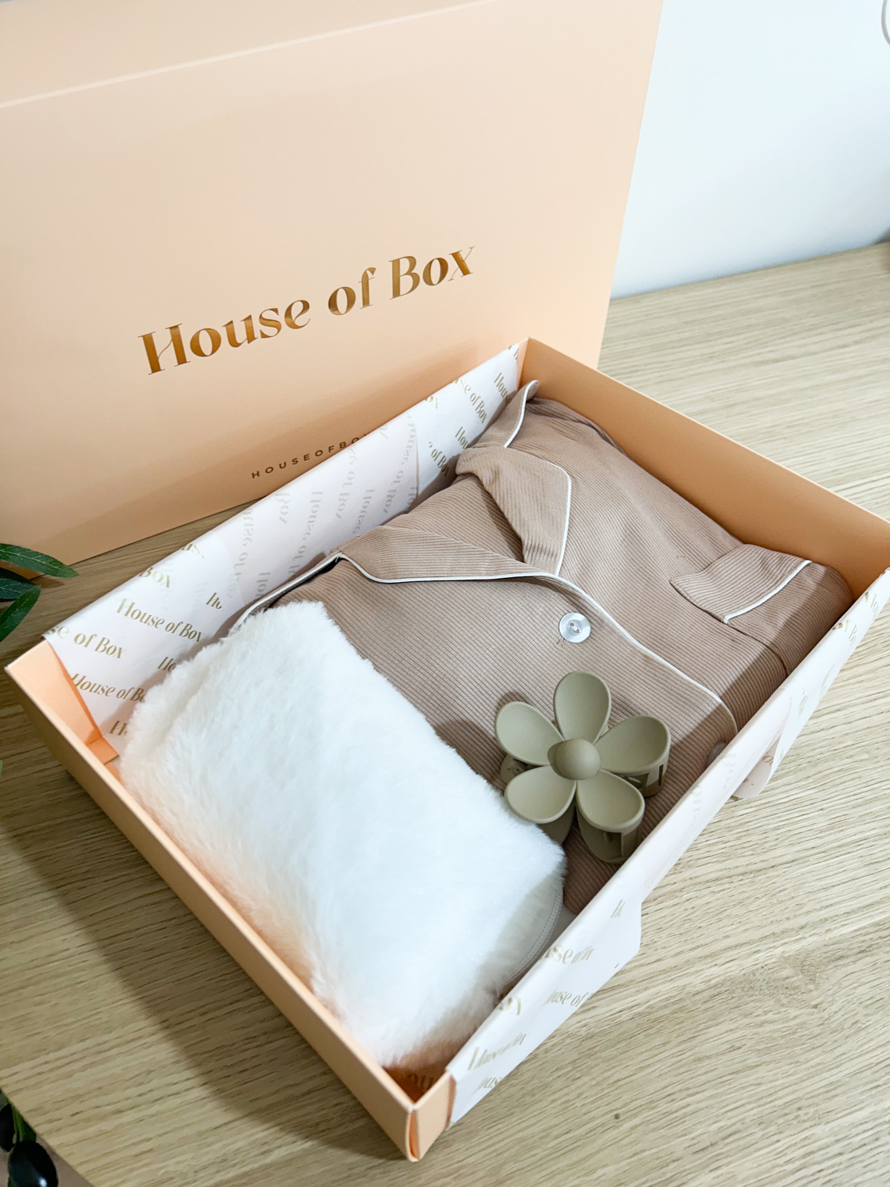 Coffret pyjama clean girl brodé brown