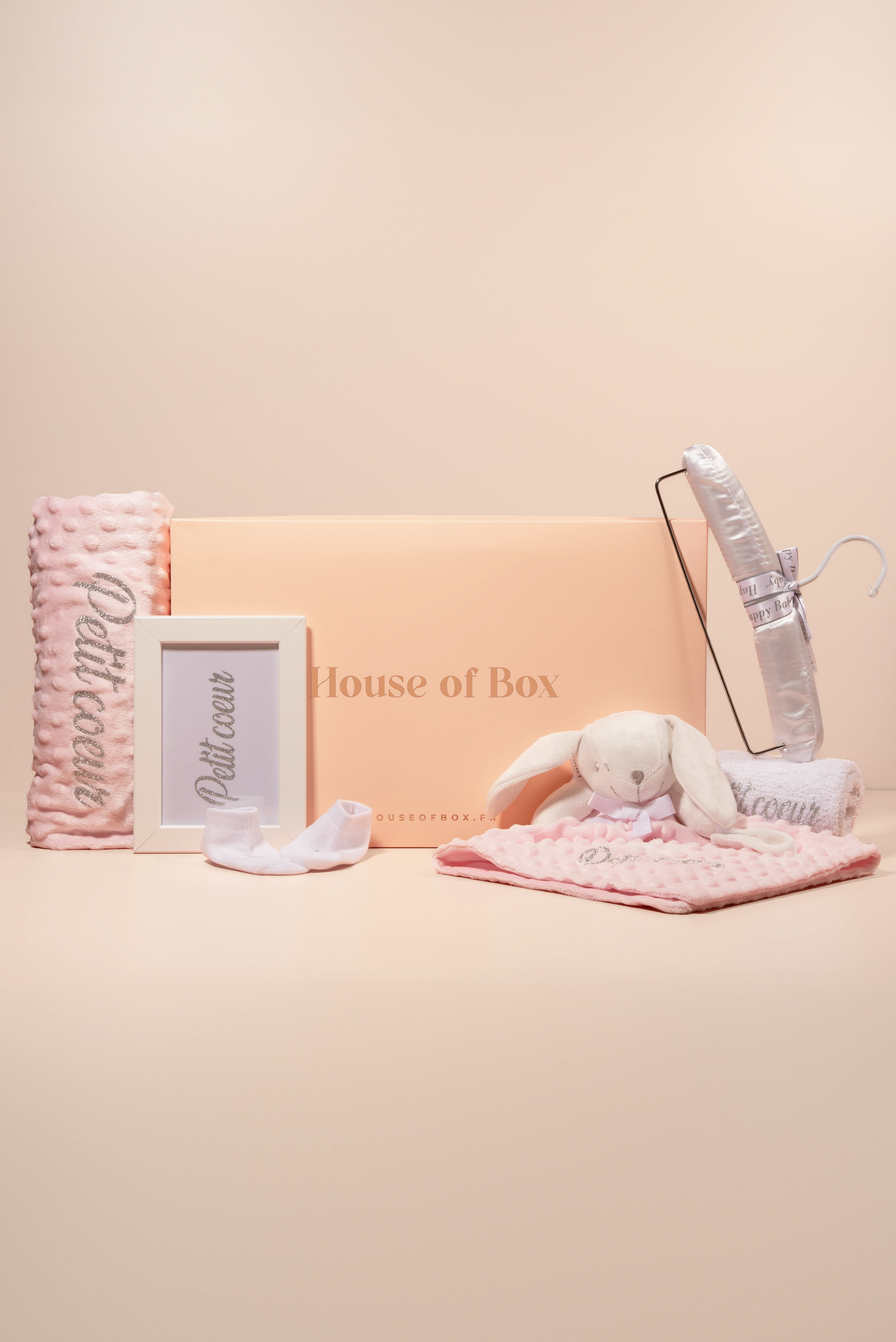 Coffret naissance bébé d'amour rose