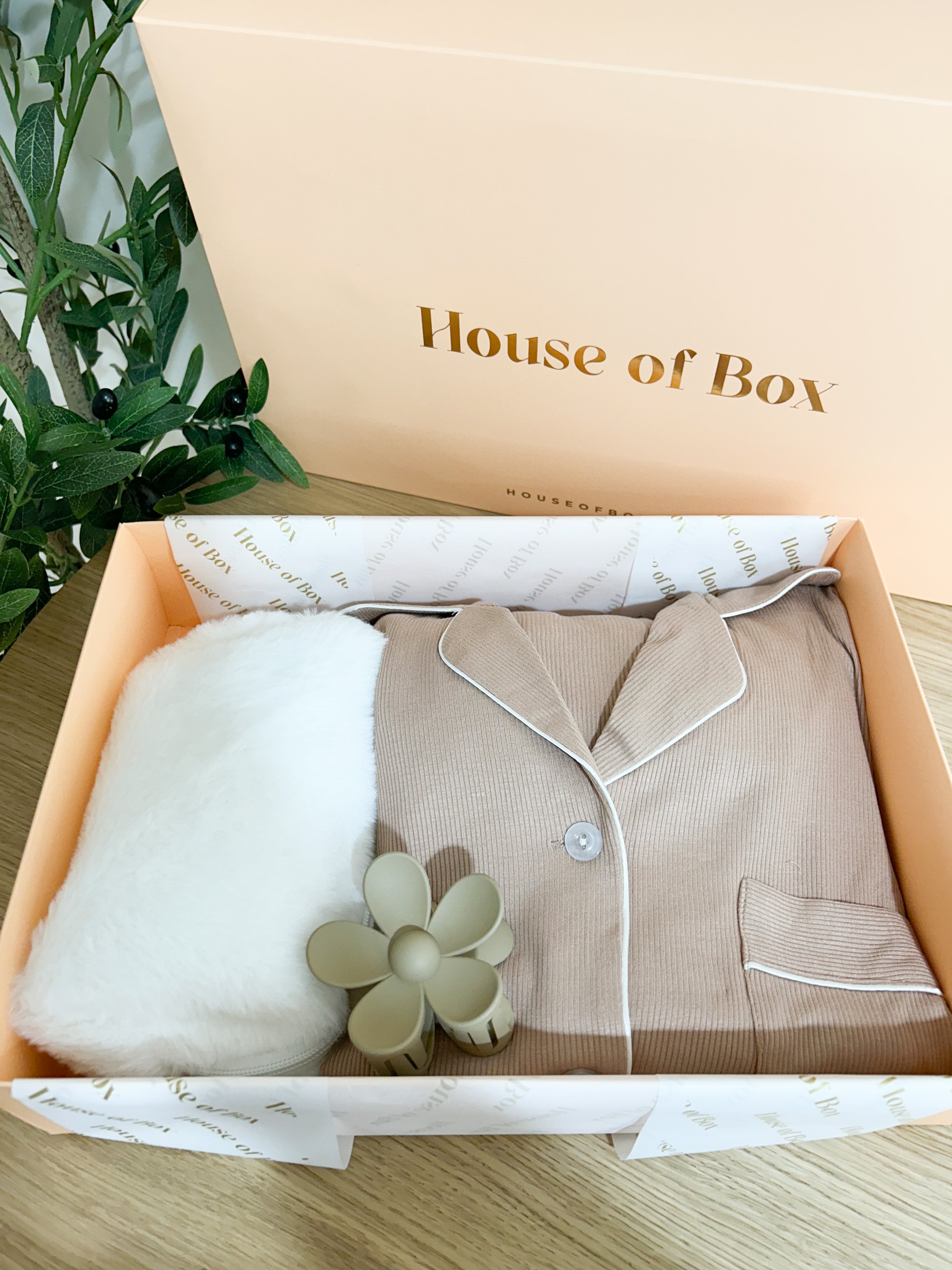 Coffret pyjama clean girl brodé brown