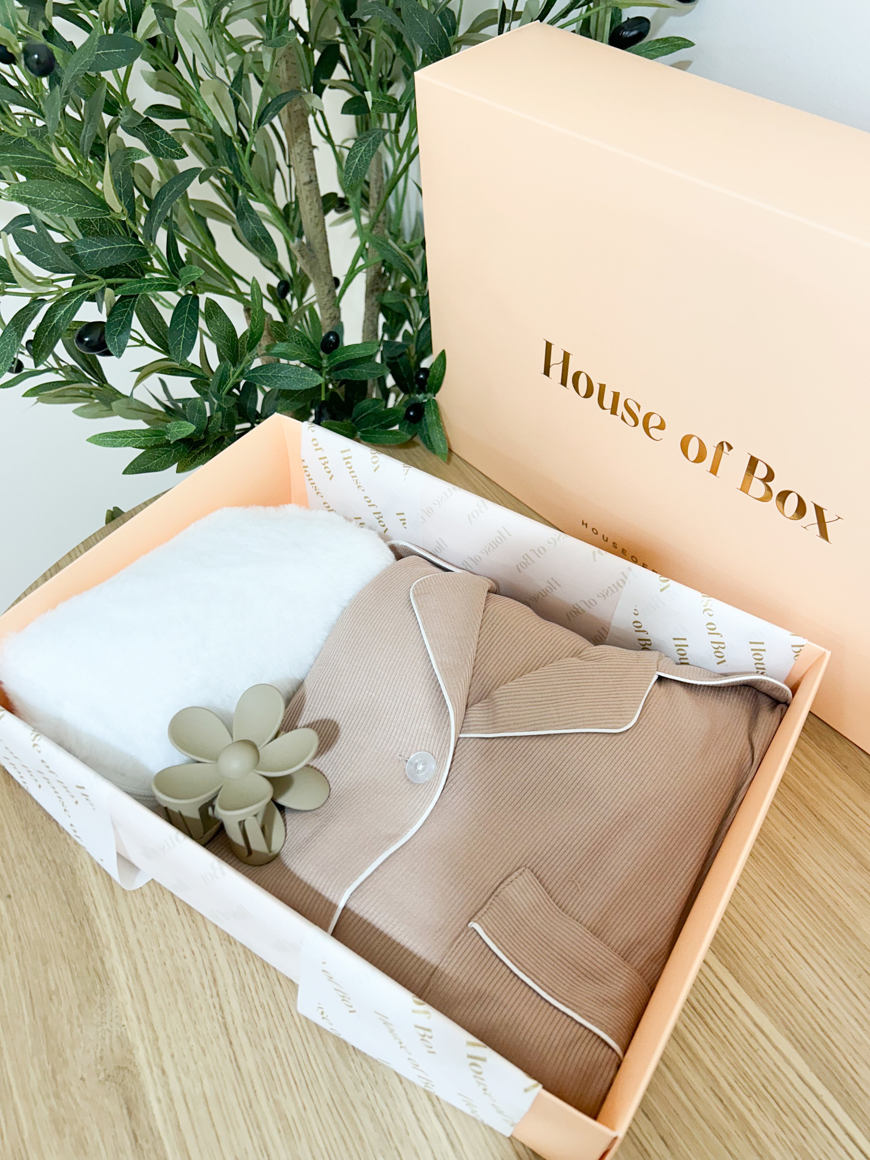 Coffret pyjama clean girl brodé brown