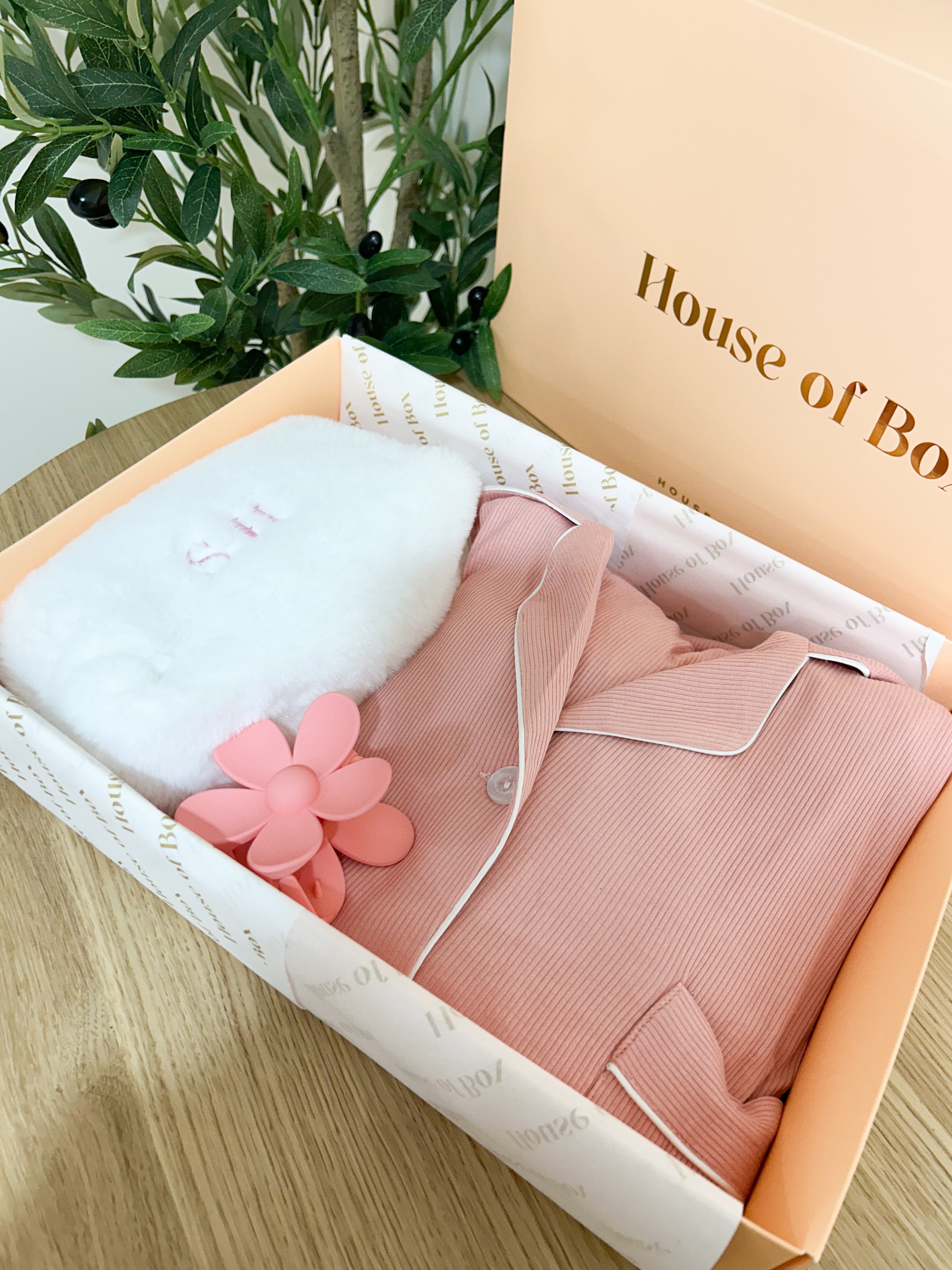 Coffret pyjama clean girl brodé pink