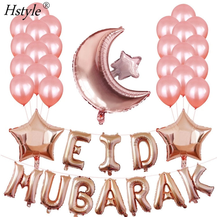 Pack ballon eid moubarak décoration rose